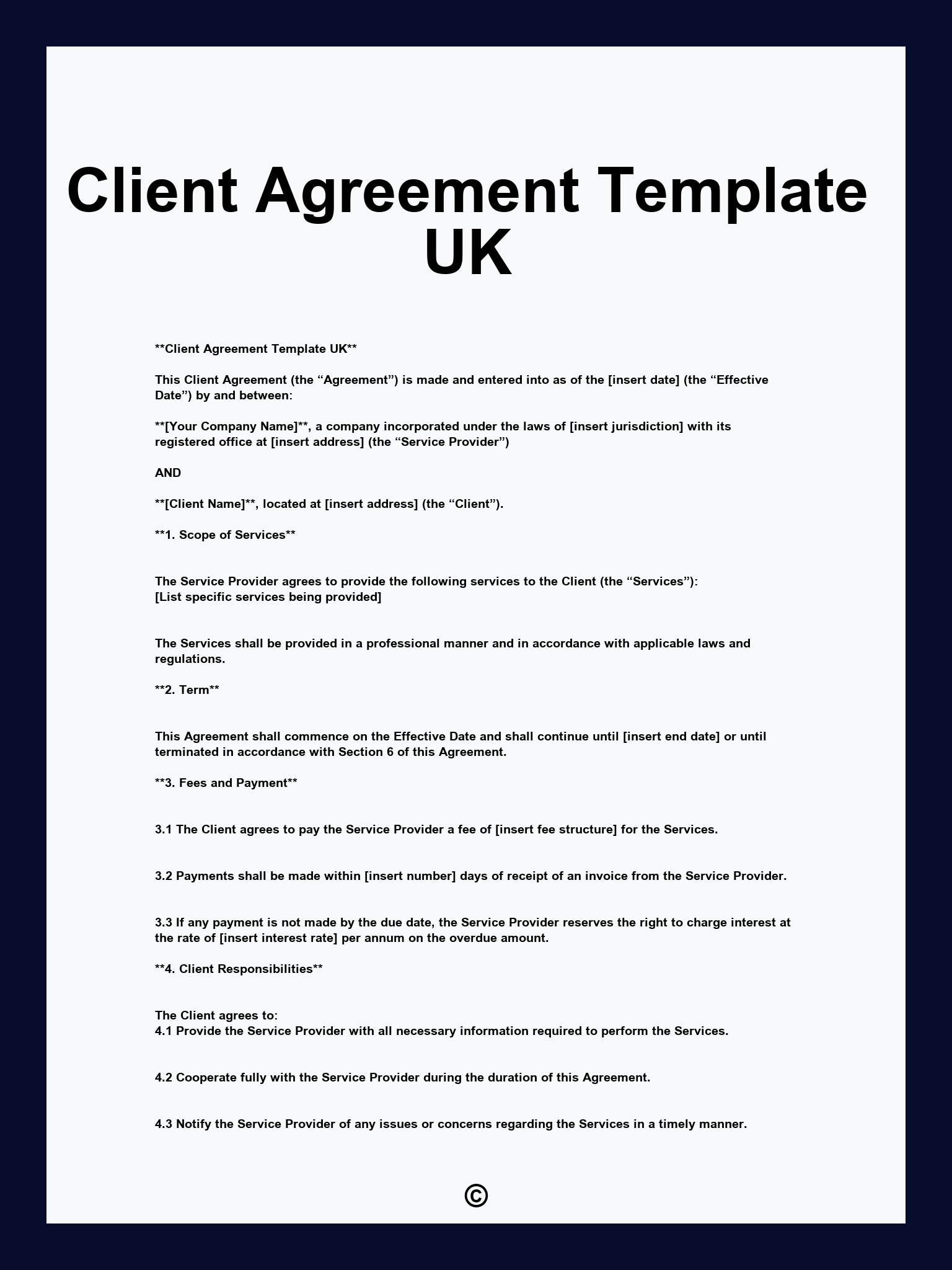 Client Agreement Template UK
