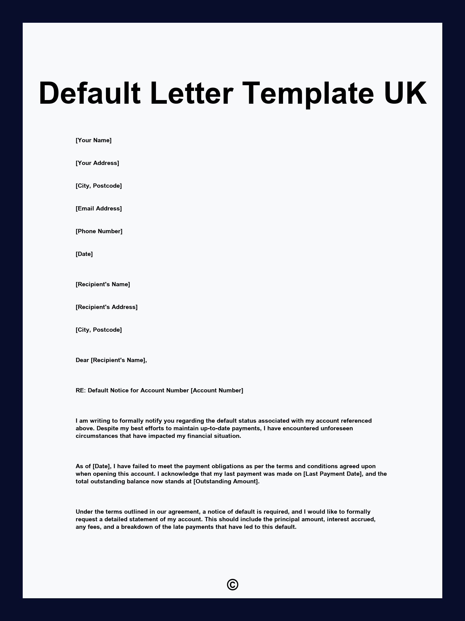 Default Letter Template UK